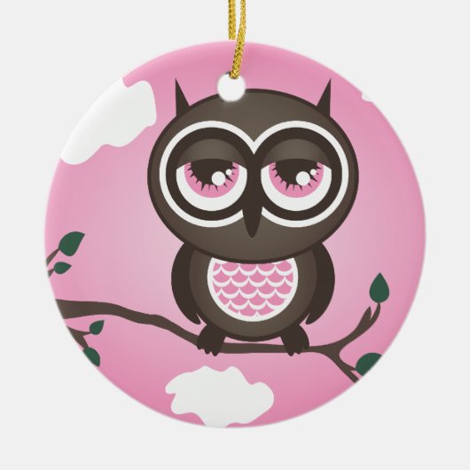 Rosa Owl Ornament (Vorne)