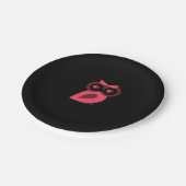 Rosa Owl Paper-Teller Pappteller (Schrägansicht)