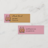 Rosa Owl rosa kleine Visitenkarte (Vorne/Hinten)