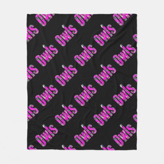 Rosa Owls Logo, Fleecedecke (Vorderseite)