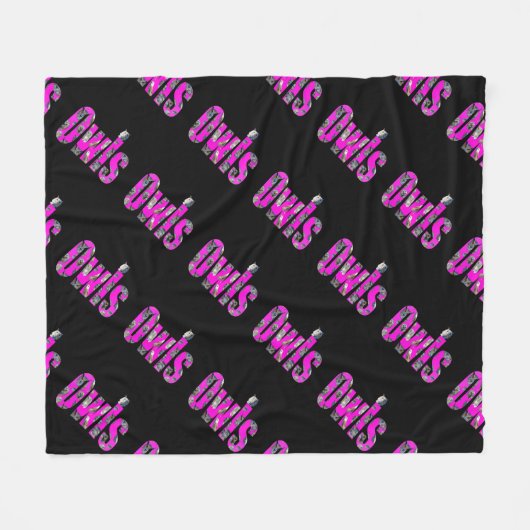 Rosa Owls Logo, Fleecedecke (Vorderseite (Horizontal))