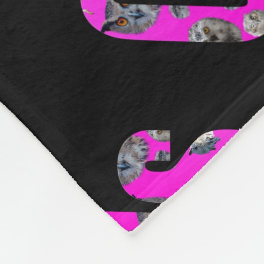 Rosa Owls Logo, Fleecedecke (Ecke)