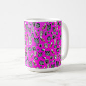 rosa Owls Muster, Kaffeetasse (VorderseiteRechts)