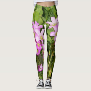 Rosa Oxalis Wildblumen Leggings