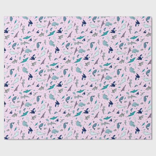 Rosa Ozean Geschenkpapier (Flach)