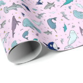 Rosa Ozean Geschenkpapier (Rolleneckpunkt)