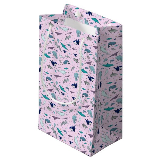 Rosa Ozean Kleine Geschenktüte (Vorderseite Schrägansicht)
