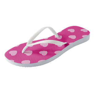 Rosa Paar Flip Flops mit Herzen Badesandalen