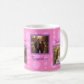 Rosa Paar-Fotodesign mit individuellem Text Kaffee Kaffeetasse (VorderseiteRechts)