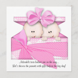 Rosa PAART Babyparty-Einladung oder Mitteilung Einladung