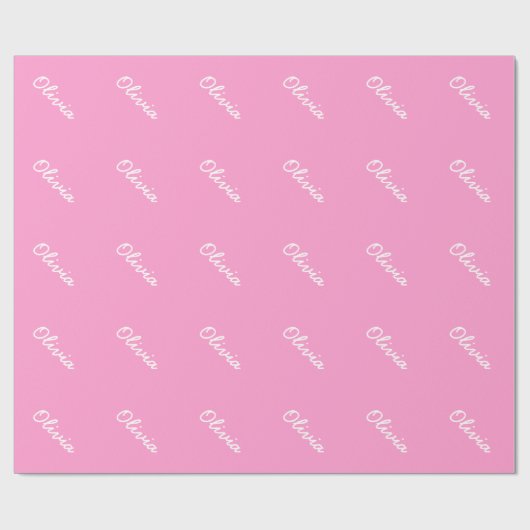 Rosa Packpapier mit kundenspezifischem Babynamen (Flach)