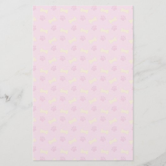 rosa Pad Print Bone Pattern Briefpapier (Vorderseite)