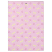 rosa Pad Print Bone Pattern Klemmbrett (Rückseite)