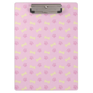 rosa Pad Print Bone Pattern Klemmbrett