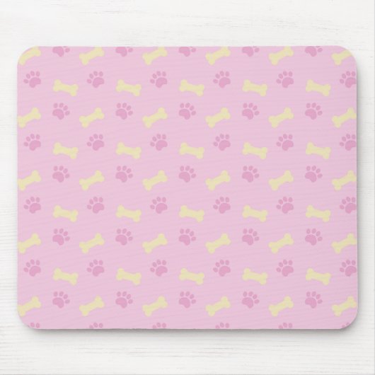 rosa Pad Print Bone Pattern Mousepad (Vorne)