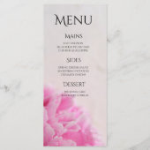 Rosa Paillenansicht Flat Menu Menükarte (Vorderseite)