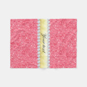 Rosa Paillette-Goldfolie und -diamanten Fleecedecke (Vorderseite (Horizontal))