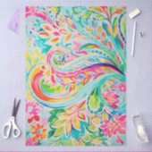 Rosa Paisley Blumen-Decoupage Seidenpapier (Basteln)