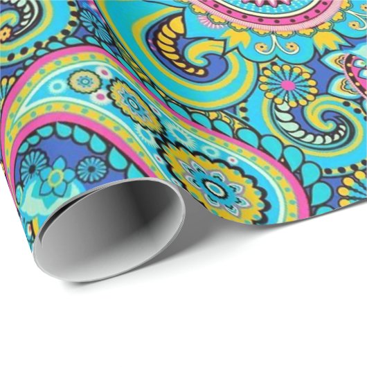 Rosa Paisley Geschenkpapier (Rolleneckpunkt)