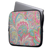 Rosa Paisley Laptopschutzhülle (Vorderseite Links)