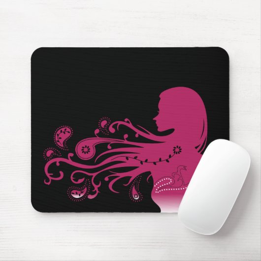 rosa Paisley Mousepad (Mit Mouse)