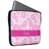 Rosa Paisley-Muster Laptopschutzhülle (Vorne Rechts)