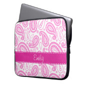 Rosa Paisley-Muster Laptopschutzhülle (Vorderseite Links)