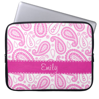Rosa Paisley-Muster Laptopschutzhülle