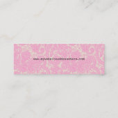 Rosa Paisley-Muster-moderne dünne Visitenkarte (Rückseite)