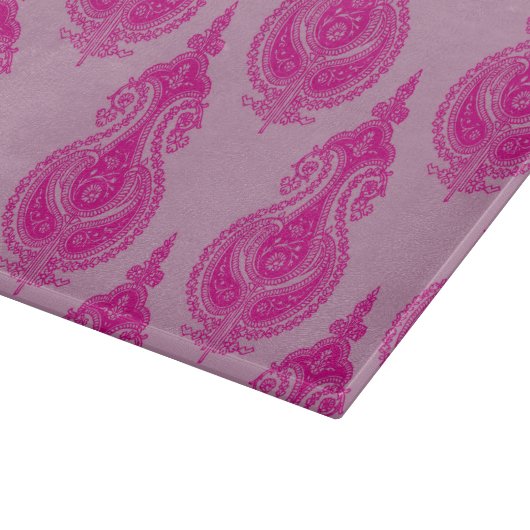 Rosa Paisley-Muster Schneidebrett (Ecke)