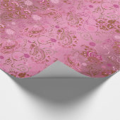 Rosa Paisley-Packpapier Geschenkpapier (Ecke)