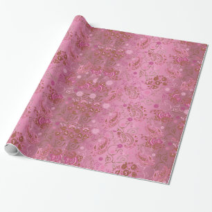 Rosa Paisley-Packpapier Geschenkpapier