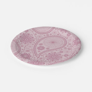 Rosa Paisley Pappteller
