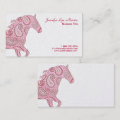 Rosa Paisley Pferd Visitenkarte (Vorne/Hinten)