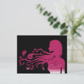 Rosa Paisley Postkarte (Stehend Vorderseite)