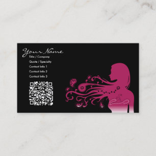 rosa Paisley: qr Code Visitenkarte