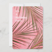 Rosa Palm Geburtstagsfeier Einladung (Rückseite)