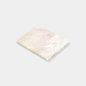 Rosa Palmblättergold monogramm Post-it Klebezettel (angewinkelt)