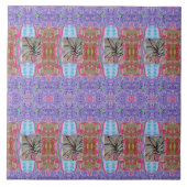 Rosa Palme Abstrakt Fliese (Vorderseite)