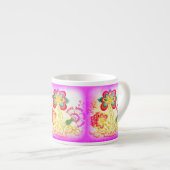 Rosa Palmen Espresso Tasse (Vorderseite Rechts)