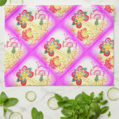 Rosa Palmen Küchentuch (Gefaltet)