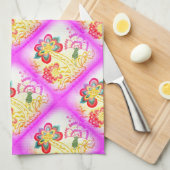 Rosa Palmen Küchentuch (Viertel Falte)
