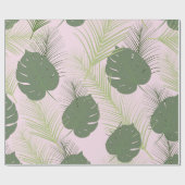 Rosa Palmen-Packpapier Geschenkpapier (Flach)