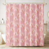 Rosa Palmenbaum Boho Tropische Küste Duschvorhang