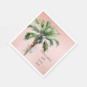 Rosa Palmenbaum Personalisiert Serviette (Ecke)