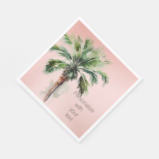 Rosa Palmenbaum Personalisiert Serviette (Ecke)