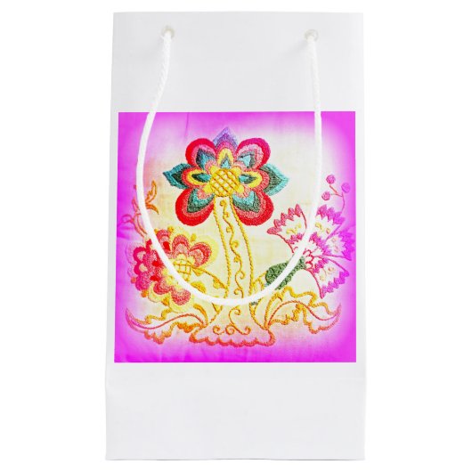 Rosa Palmengeschenk Kleine Geschenktüte (Vorderseite)