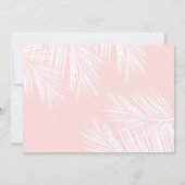 Rosa Palmenmuster Foto Sweet 16 Einladung (Rückseite)