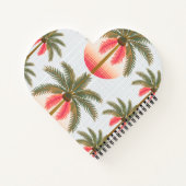 Rosa Palmenmuster mit Sonnenverlauf Notizblock