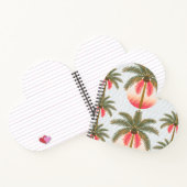 Rosa Palmenmuster mit Sonnenverlauf Notizblock (Innenseite)